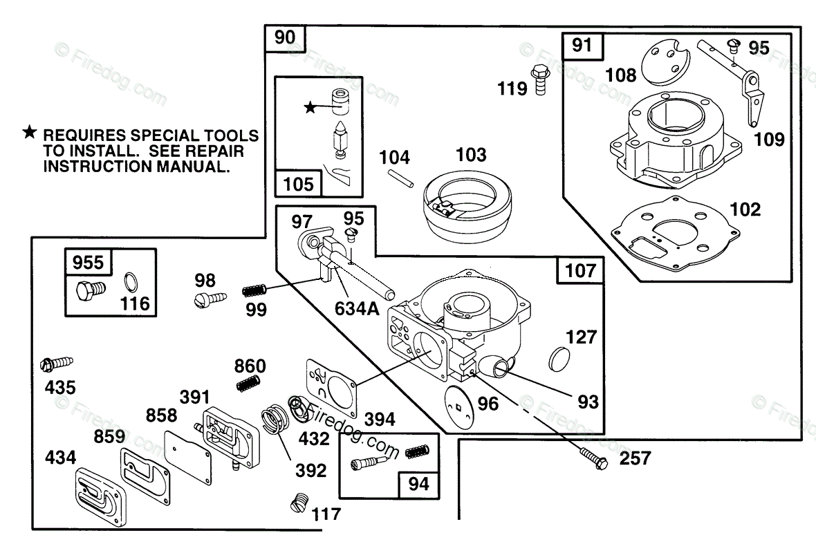 Briggs & Stratton 400000 699999 Series 40A700 to 40A799 OEM Parts