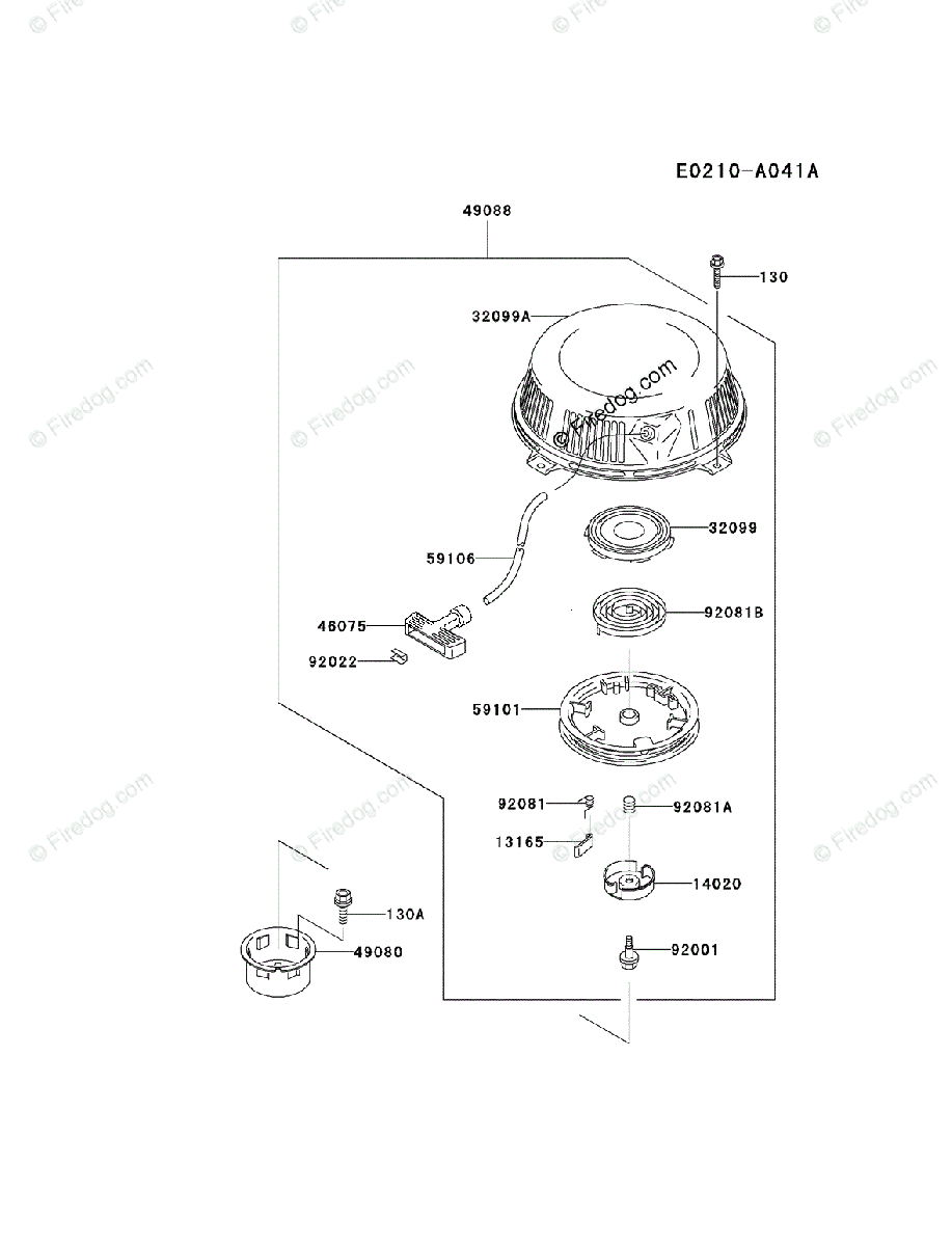 Kawasaki 4 Stroke Engine Fc290v Oem Parts Diagram For Starter Firedog Com