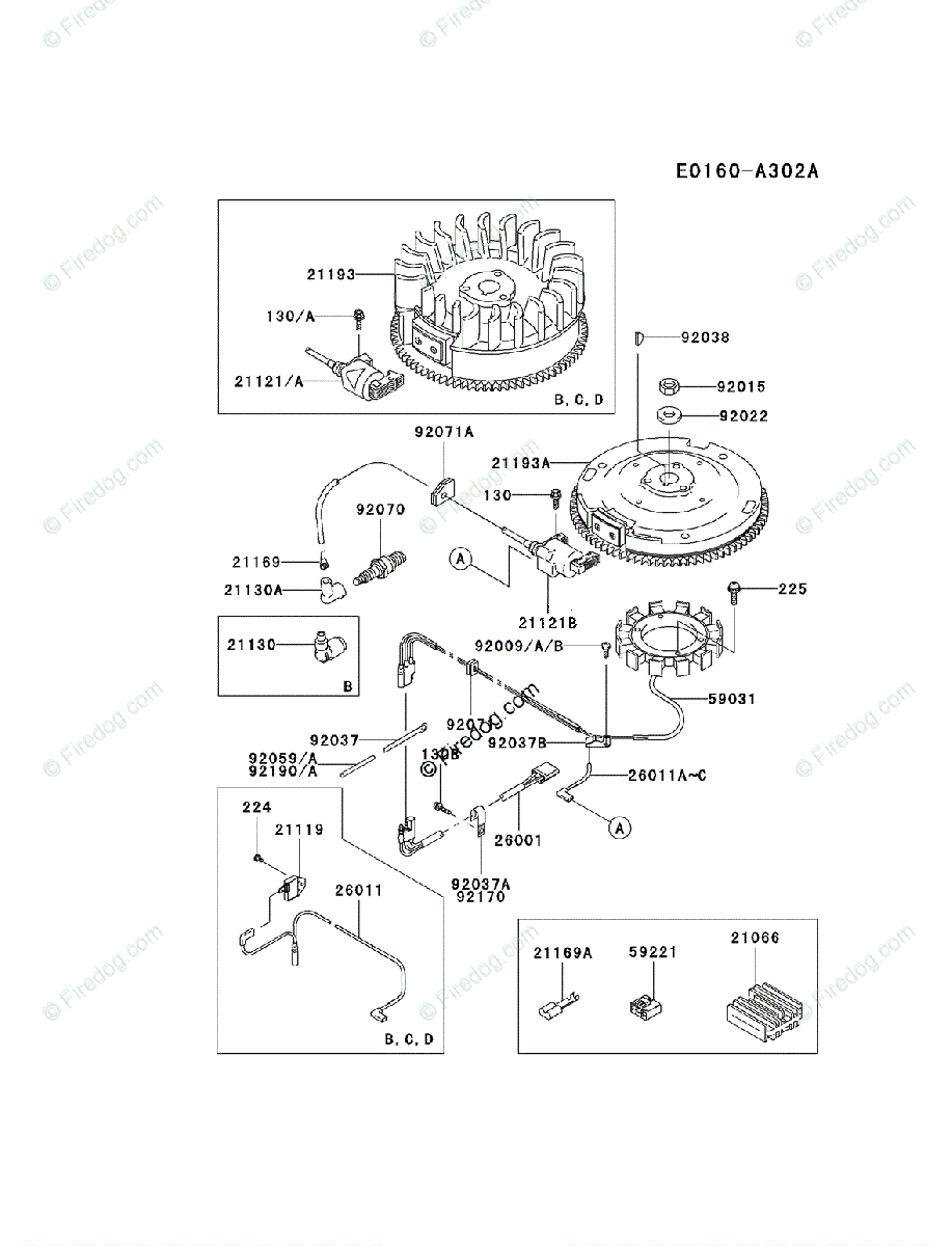 Kawasaki 4 Stroke Engine FC540V OEM Parts Diagram for ELECTRIC