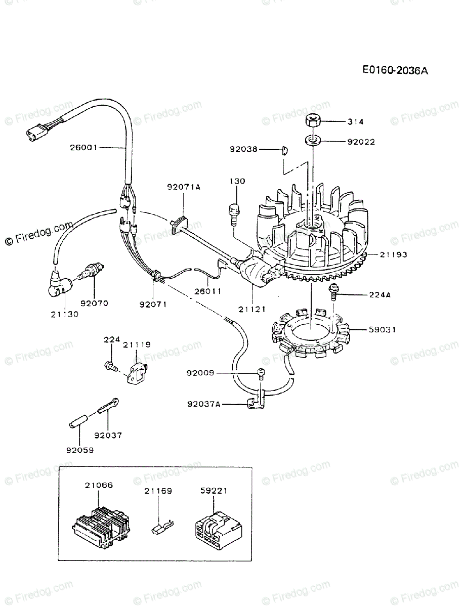 Kawasaki 4 Stroke Engine Fc290v Oem Parts Diagram For Electric Equipment Firedog Com
