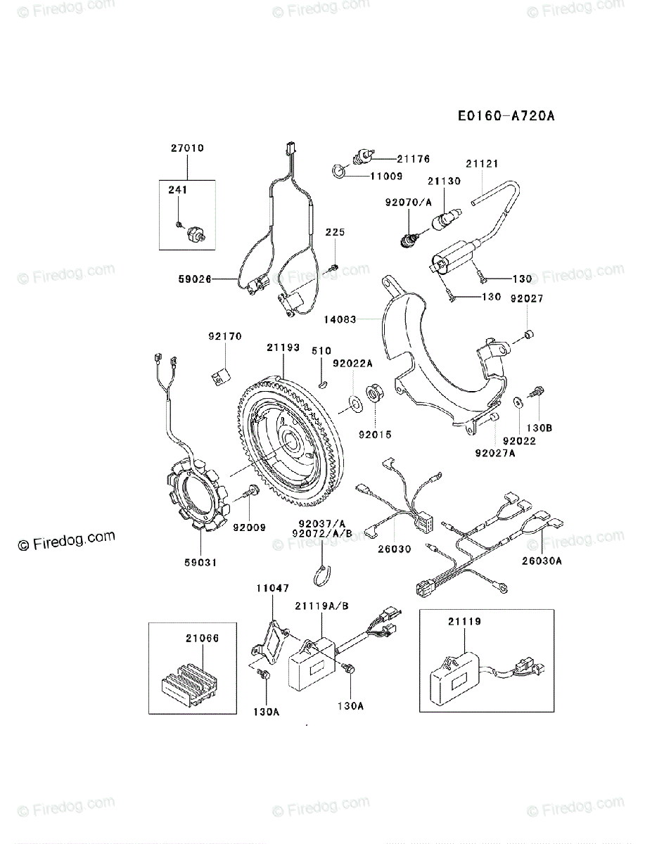 Kawasaki 4 Stroke Engine FD620D OEM Parts Diagram for ELECTRIC