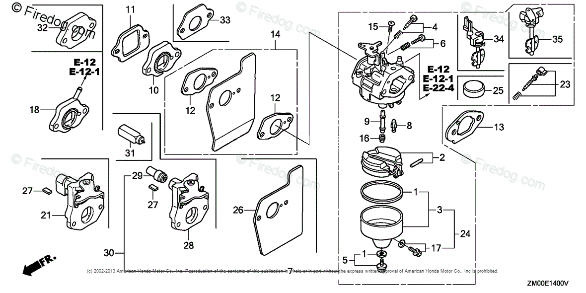 Honda Engines Engine GCV OEM Parts Diagram for Carburetor