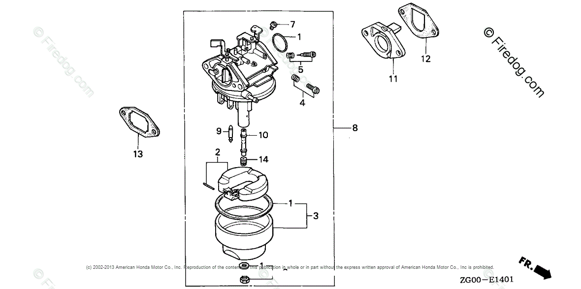 Honda Engines Engine G OEM Parts Diagram for CARBURETOR (2) | Firedog.com