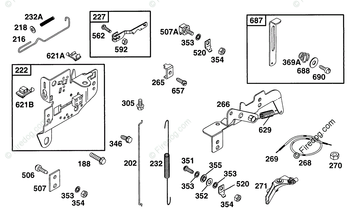 Briggs & Stratton 200000 399999 Series 252400 to 252499 OEM Parts