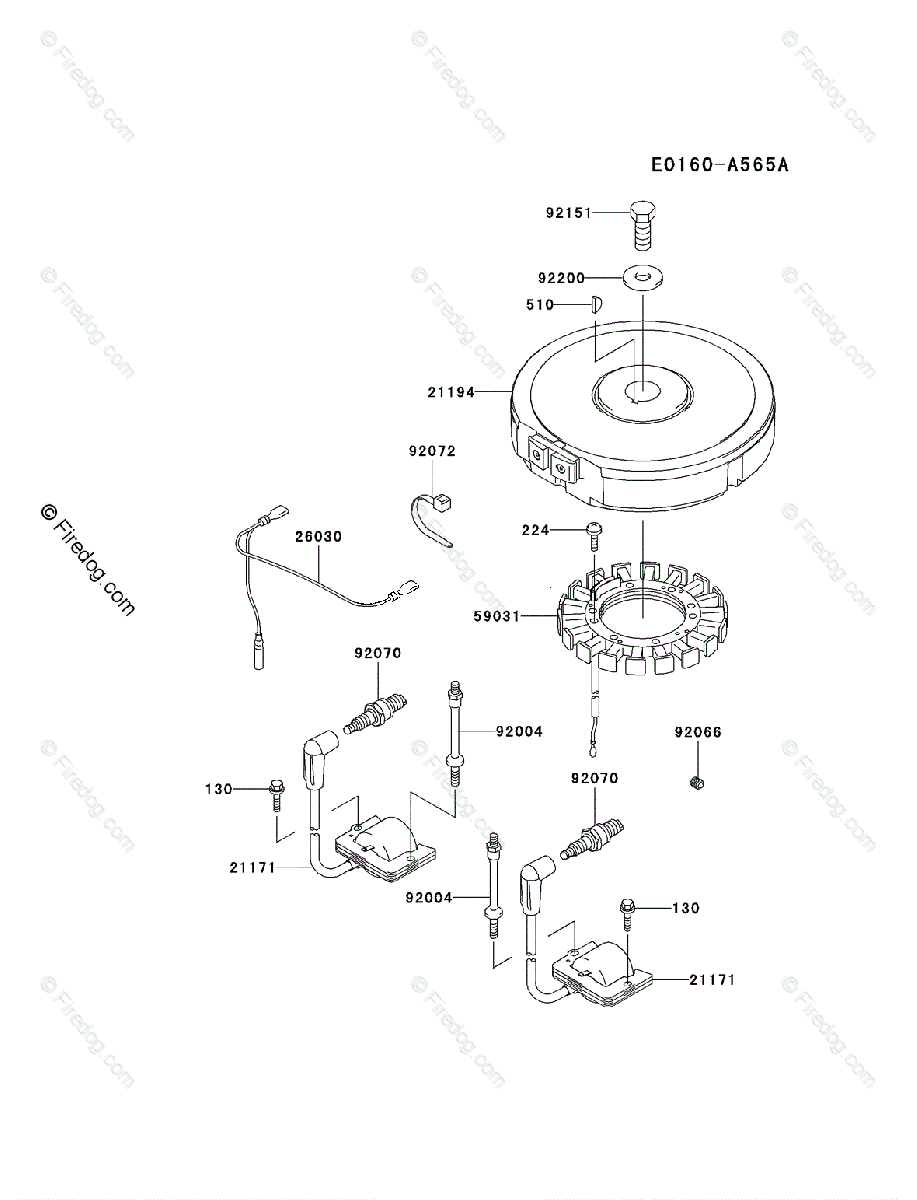 Kawasaki 4 Stroke Engine FH451V OEM Parts Diagram for ELECTRIC