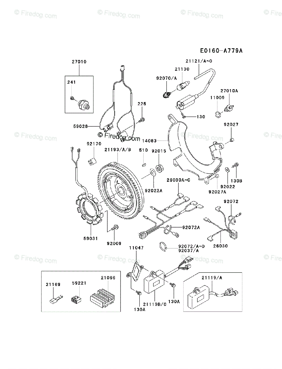 Kawasaki 4 Stroke Engine FD620D OEM Parts Diagram for ELECTRIC