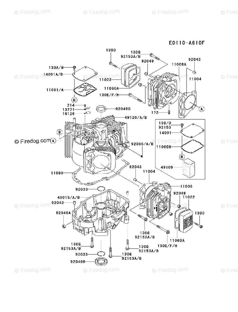 Stor Sorg Let at forstå Kawasaki 4 Stroke Engine FH721V OEM Parts Diagram for CYLINDER & CRANKCASE  | Firedog.com