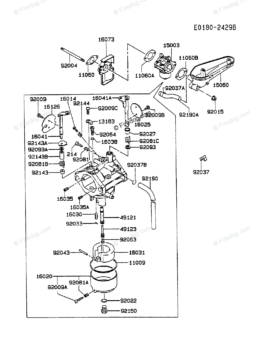 Kawasaki 4 Stroke Engine Fc540v Oem Parts Diagram For Carburetor Firedog Com