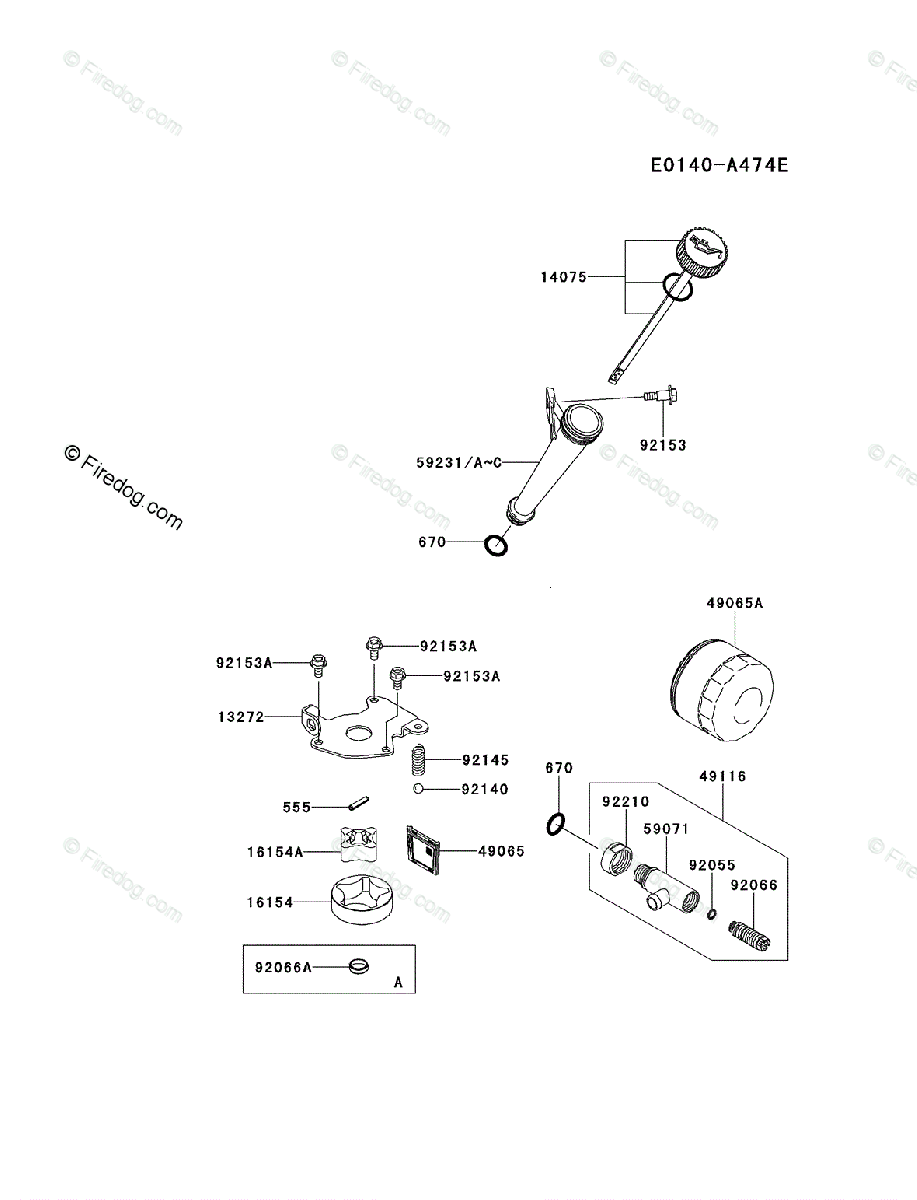 Kawasaki 4 Stroke Engine FR691V OEM Parts Diagram for LUBRICATION