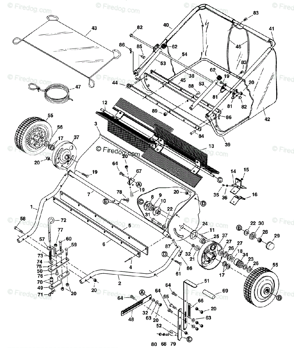 Husqvarna Ride Mower Accessory 42 Lawn Sweeper 45-0352 (2005-06) OEM