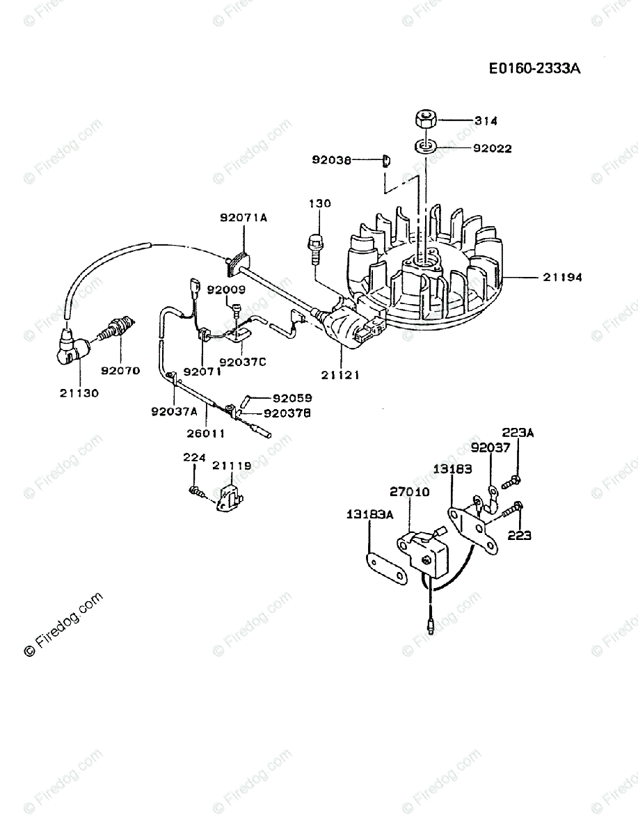 Kawasaki 4 Stroke Engine Fc290v Oem Parts Diagram For Electric Equipment Firedog Com