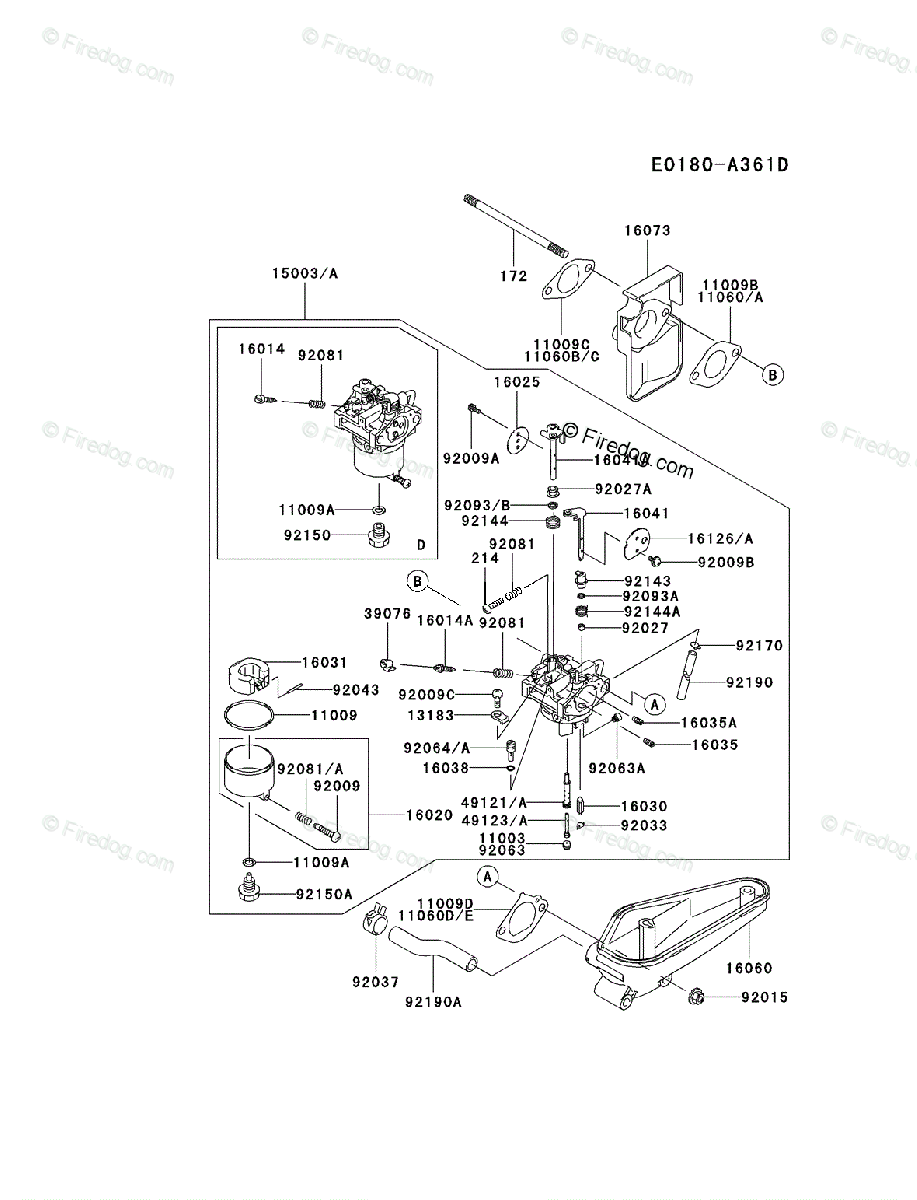 Kawasaki 4 Stroke Engine Fc4v Oem Parts Diagram For Carburetor Firedog Com