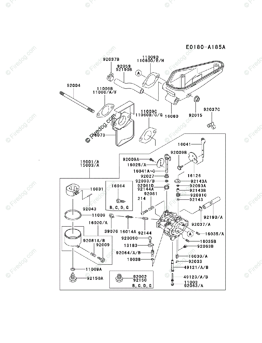 Kawasaki 4 Stroke Engine Fc540v Oem Parts Diagram For Carburetor Firedog Com