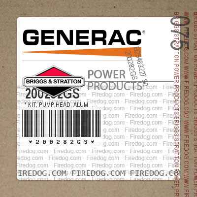 200282GS * KIT, PUMP HEAD, ALUM