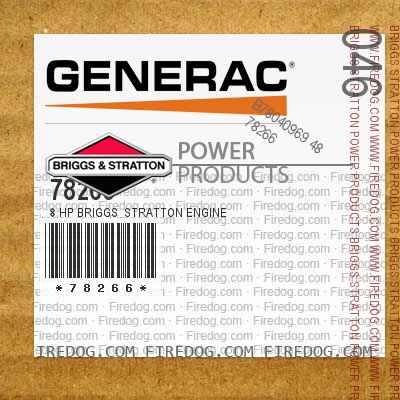 78266 8 HP Briggs Stratton engine