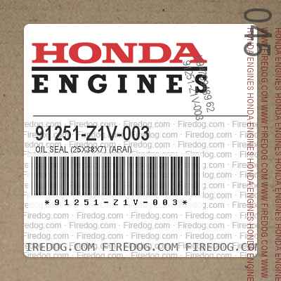 Honda Engines 91251-Z1V-003 - OIL SEAL (25X38X7) (ARAI
