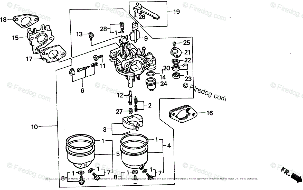 Honda Engines Engine GX OEM Parts Diagram for CARBURETOR (1)